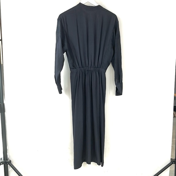 Vince. Coastal Long-Sleeve Mixed-Media Midi Dress - Picture 3 of 15